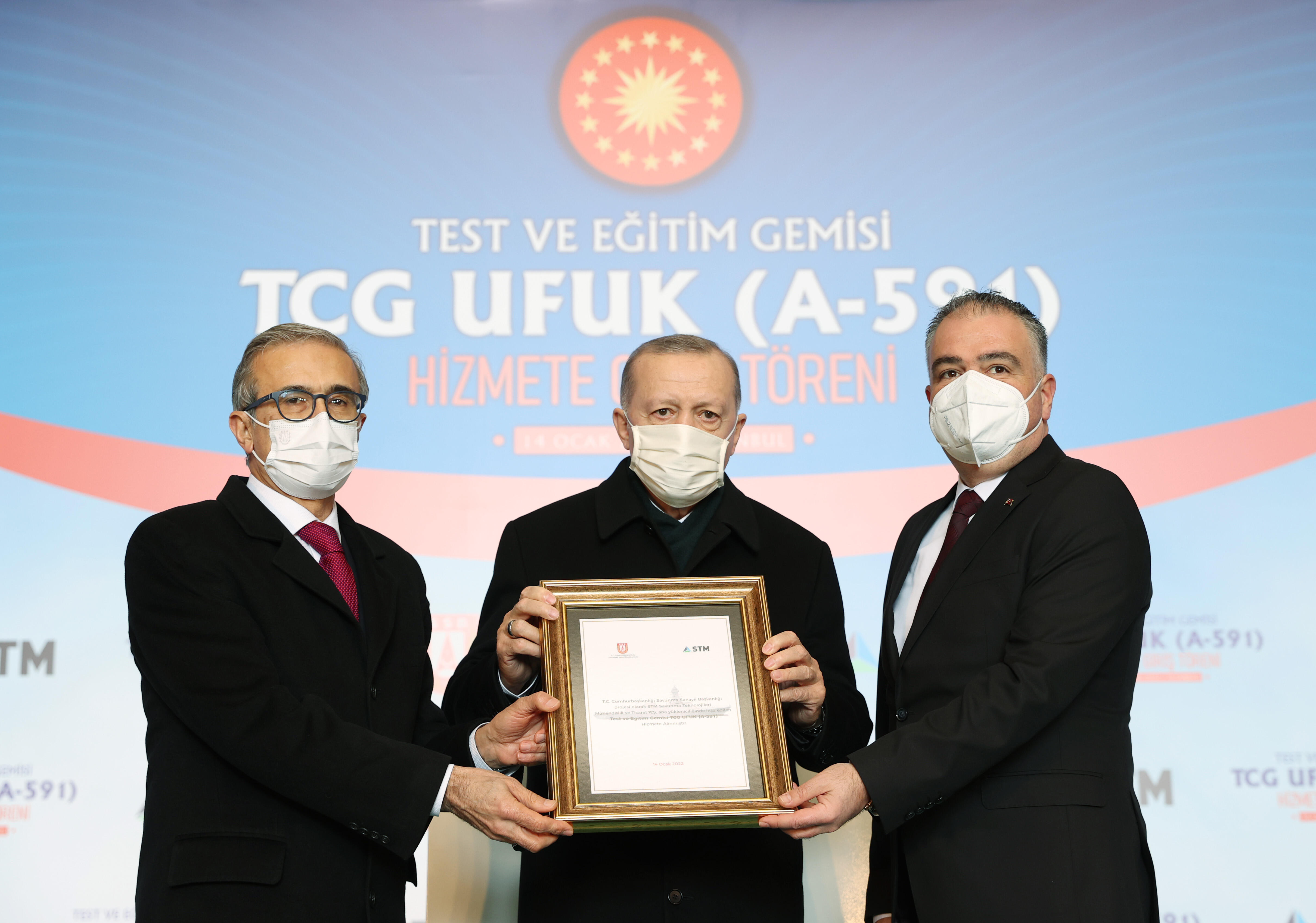 Cumhurbaşkanı Erdoğan, TCG Ufuk gemisinin hizmete alım törenine katıldı