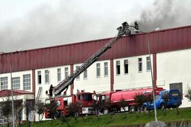 Tekirdağ'da fabrika yangını (1)