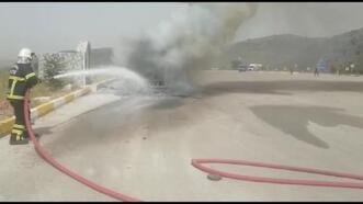 Kırıkkale'de mazot yüklü tanker yandı