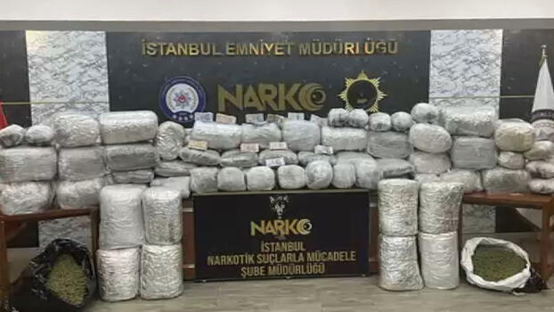 İstanbul'daki operasyonda 248 kilogram hint keneviri ele geçirildi