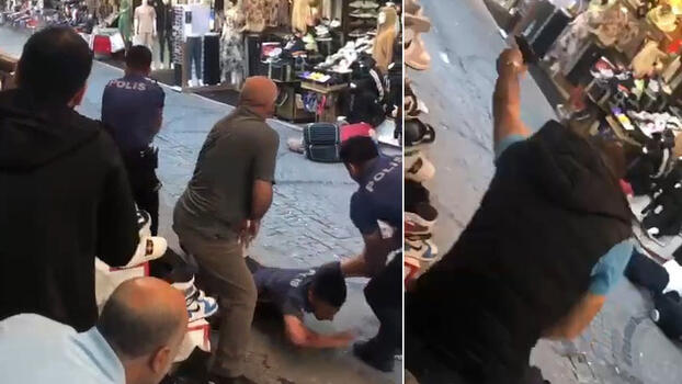 Beyazıt'taki çatışmanın en sıcak anları kamerada; polisin silahını alıp ateş etti