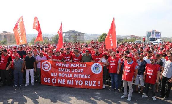 Tekirdağ'da belediye işçilerinden 'zam' eylemi