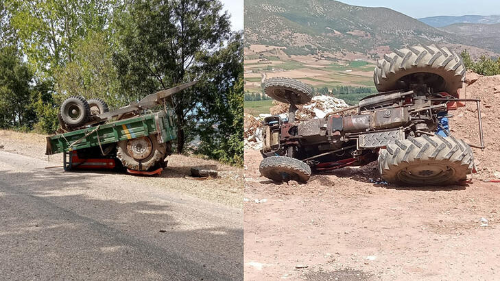 Tokat'ta traktör devrildi: 1 ölü, 2 yaralı