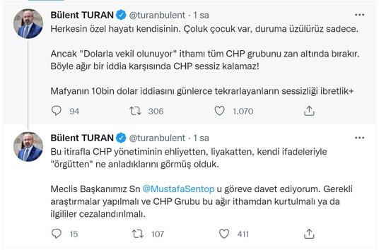 AK Partili Turan: Dolarla vekil oluyorlar ithamı CHP grubunu zan altında bırakıyor