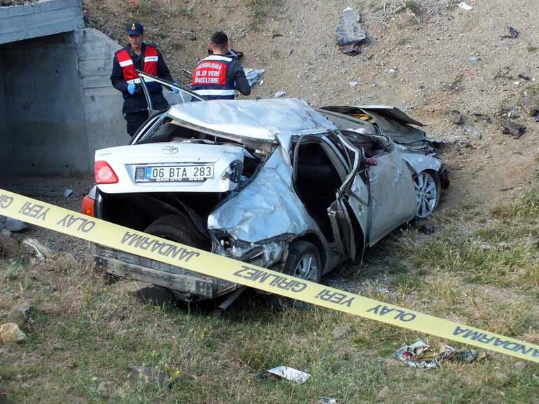 Yozgatta otomobil menfeze düştü: 1 ölü, 2 yaralı