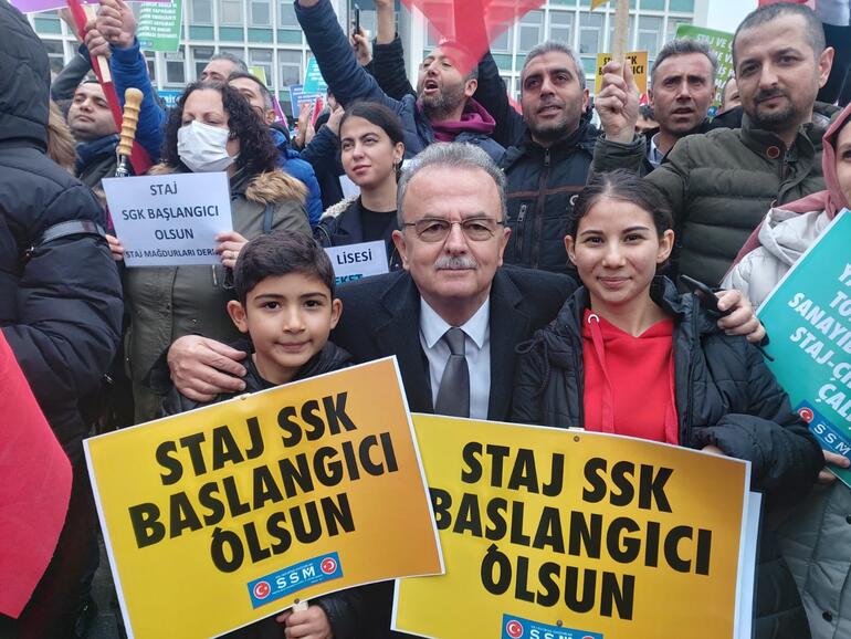 Ankarada staj sigortası mağdurları eylem yaptı