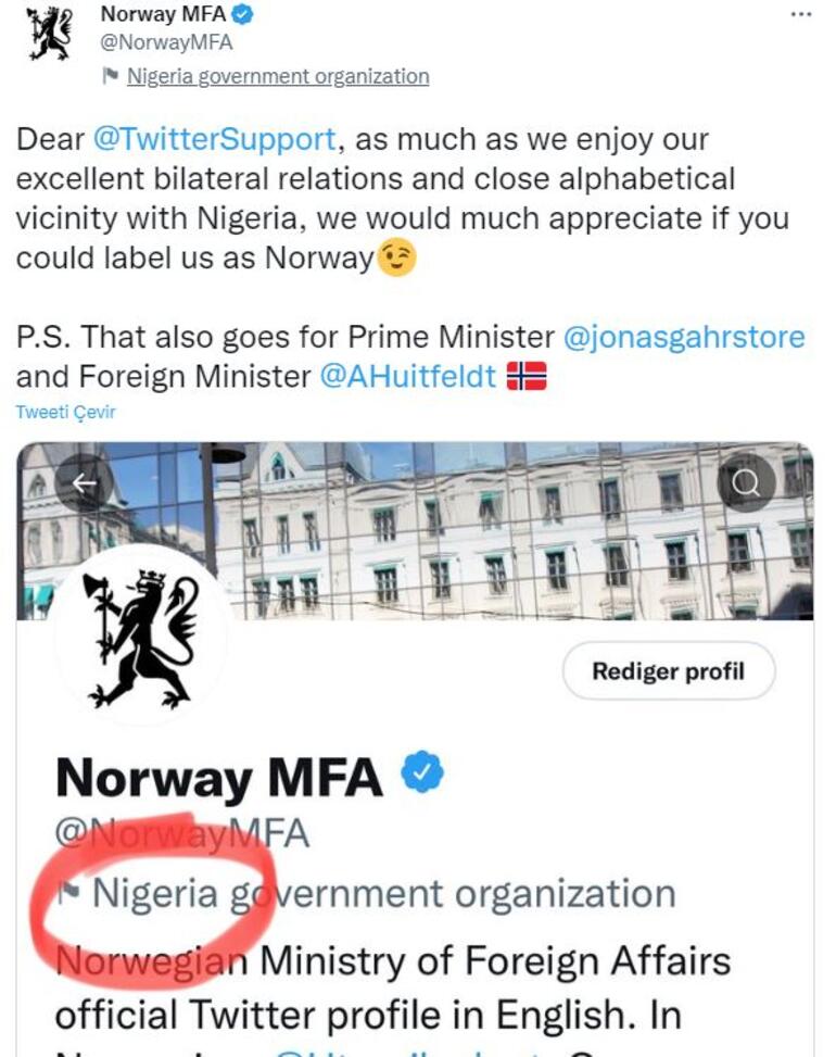 بناءً على طلب النرويج ، يعمل تويتر على إصلاح خطأ نيجيريا