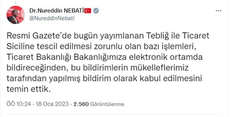 Bakan Nebati: Mükelleflerin vergi dairesine bildirim yükümlülüğünü kaldırdık