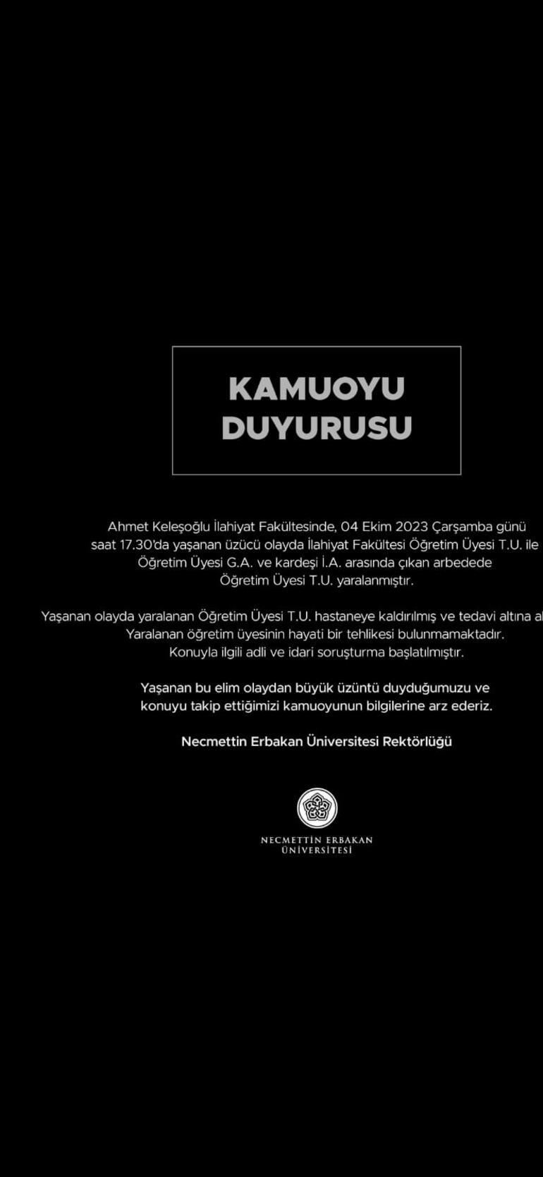 Necmettin Erbakan Üniversitesinde Prof. Dr. Uluç, silahlı saldırıda yaralandı