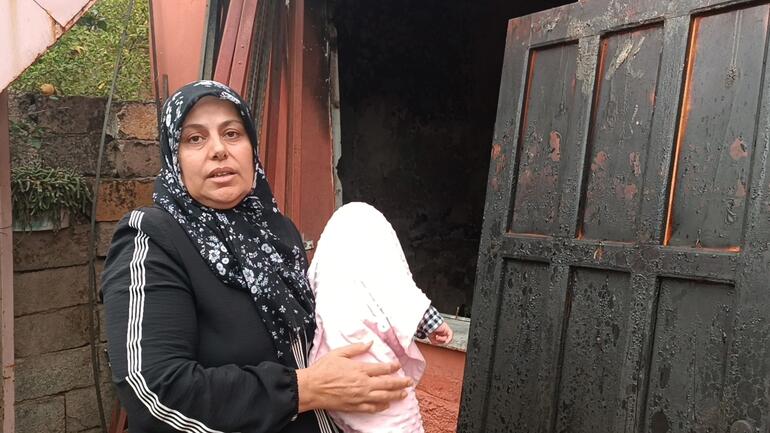 Depremde kızlarını kaybeden ailenin evinde yangın